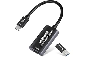 Guermok Video-Capture-Karte,USB 3.0 HDMI auf USB C Audio-Capture Card, 4K 1080P60 Capture Geräte für Gaming Live Streaming Video Recorder, kompatibel mit Windows Mac OS System für PS 4/5, Switch