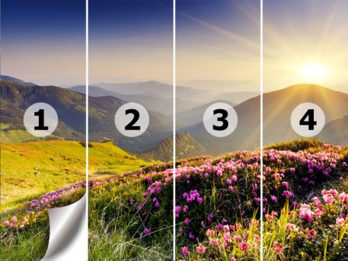 Vliestapete Bergrücken im Sonnenlicht VT511 Größe:400x280cm, Fototapete, Vlies Tapete, High Quality, PREMIUM Bildtapete, Tapete Berge Sonne Blumen - 3