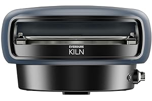 Everdure KILN innovativer, kompakter Pizzaofen für italienische Pizza oder Flammkuchen, Pizzastein rotierend, 2 Brenner (U-Form & Booster), in 15 Min. startbereit, Farbe: Graphite