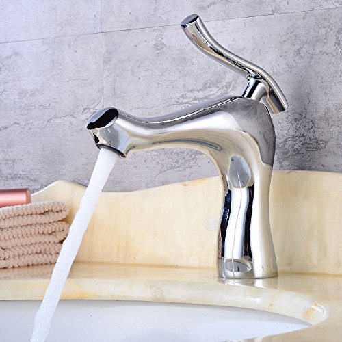 Preisvergleich Produktbild Lalaky Badezimmer Wasserhahn Küche Wasserhahn Spültischarmatur Spülbecken Waschtischarmatur Mischbatterie Einhand-Silber Heiß Und Kalt Kupfer Für Badezimmer Und Küchen