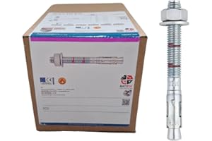 BATIFIX Schwerlastanker verzinkt mit ETA Option 7 Industriequalität Schwerlastdübel Keilanker Bolzenanker Ankerbolzen Ankerschraube Blitzdübel inklusive Mutter und Unterlegscheibe (20, M8 x 75)