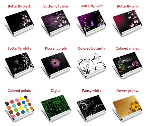 MySleeveDesign Notebook Skin Aufkleber Folie Sticker für Geräte der Größe 10,2 Zoll / 11,6 – 12,1 Zoll / 13,3 Zoll / 14 Zoll / 15,4 – 15,6 Zoll mit VERSCH. DESIGNS – Colored Butterfly - 3