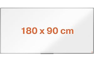 ‎NOBO Nobo magnetisches Whiteboard aus Stahl, 90 x 180 cm, Aluminiumrahmen, Traditionelle Eckmontage, Inkl. Stiftablage, Weiß, Essence-Serie, 1915450