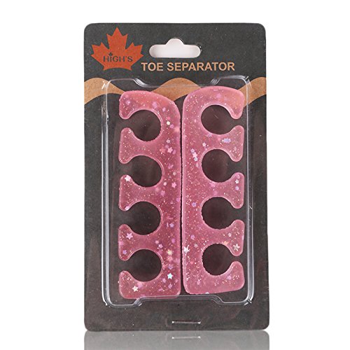 HIGH'S Gel Nail Art Tool Jelly Toe Separators, Pink