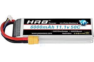 HRB POWER HRB LiPo Batterie 6000mAh 11.1V 50C 3S avec XT60 pour FPV Racing Quadricoptère Racing Drone
