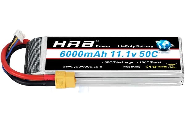 HRB LiPo Batterie 6000mAh 11.1V 50C 3S avec XT60 pour FPV Racing Quadricoptère Racing Drone