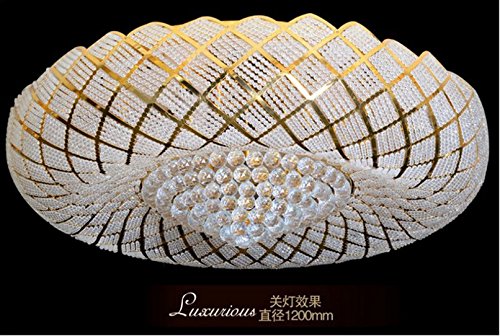 Preisvergleich Produktbild LED-Kristalllampe goldenen Kreis atmosphrischen Wohnzimmer Schlafzimmer modernen minimalistischen Restaurant Deckenstrom 50-125w Durchmesser 650 * 230mm Fernschalter