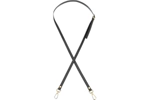 PATIKIL Leather Purse Strap Replacement 47", PU Adjustable Shoulder Crossbody Replacement Strap with Golden Hardware for Handbags Shoulder Bag, Black