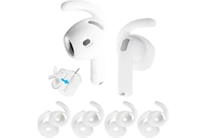 Aiivioll [4 pary i torba do przechowywania] Zapasowe zaczepy na uszy do słuchawek Airpods 4 douszne, silikonowe etui, antypoślizgowe i odporne na rozmazywanie, sportowy haczyk na ucho Apple (biały)