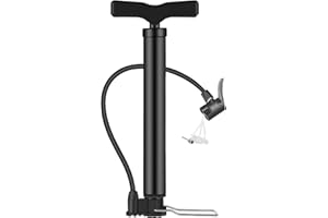 Taeku Pompe à Vélo, 120PSI Pied Portable pour Vélo Multifonction Air Pompe Bicyclette Petites Pompes Vannes Presta et Schrader pour Vélo de Route et VTT
