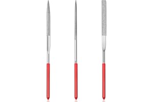 QTTVBTNA 3 Pcs Mini Diamond File Set, Miniature and Model Files Diamond Needle File Set of Round File, 3 Kinds of Mini Needle Files Tools Mixed Style Set for Jewelers DIY Wood Carvings