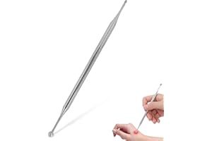 AGATIGE Pluma de acupuntura, herramienta de masaje de reflexología facial de doble cabezal portátil de acero inoxidable Sonda de punto corporal de acupuntura de oreja para aliviar el dolor de todo el cuerpo