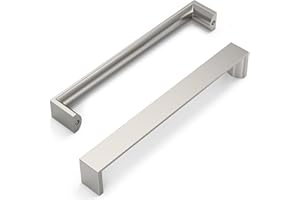 FURNIWARE 10 maniglie per mobili, in nichel satinato spazzolato, 160 mm, distanza tra i fori per armadi, cucina, cassetti, maniglie per mobili da cucina, armadi, cassetti