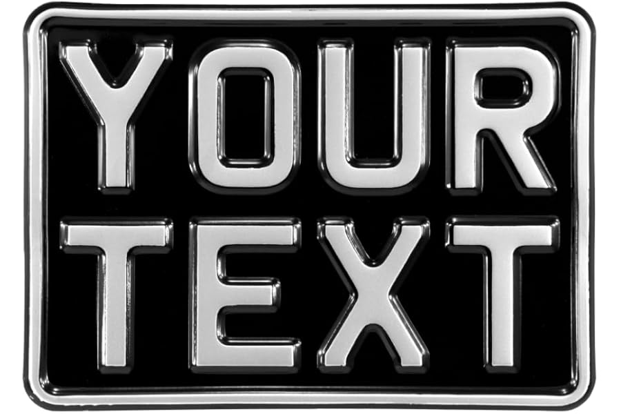Motorbike Black Pressed Aluminium Number Plate 7” x 5” (180 x 130mm) – Double Border – Show Plate Option – Quad, Bike, ATV, Scooter & Off-Road Use non-Road Legal