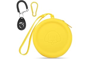 FIDWALL Silikonowa torba na smakołyki, z zatrzaskiem dla psa, torba na karmę do treningu psa, na akcesoria dla psa, rozmiar torby, łatwa do czyszczenia, bezzapachowa, konstrukcja z zamkiem