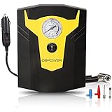 DBPOWER 12V DC Luftkompressor, digitale Reifenpumpe mit 150PSI samt digitaler Anzeige, 3 Hochdruckdüsen &amp; Adapter für Autos, Fahrräder und Basketbälle (Schwarz und Gelb)