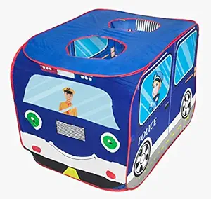 LITTLE JUMPS Popup Ball Pit Kids Tent House for Girls Boys Foldable Play Tent Toy House with Balls [Inside!! 15 Colorful Balls for Kids] (Police Tent)