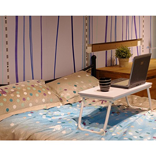 GreenForest Laptop Tisch Computertisch Schreibtisch 65.0CM*30.0CM*29.0CM Weiß+Beige - 2