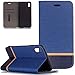 Produktbild FNBK iPhone XS Max Hülle Leder,iPhone XS Max Handyhülle Blau,Dünne Handyhülle Tasche Retro Denim Muster Starke Magnetische Automatische Absaugung Luxus Slim PU Leder Wallet Case Schutz Flip Case Cover Buchstil Holster Klapphülle SchutzHülle mit Ständer Funktion Kartenschlitz Weich Silikon Cover Schale Handyhülle für iPhone XS Max 6.5"