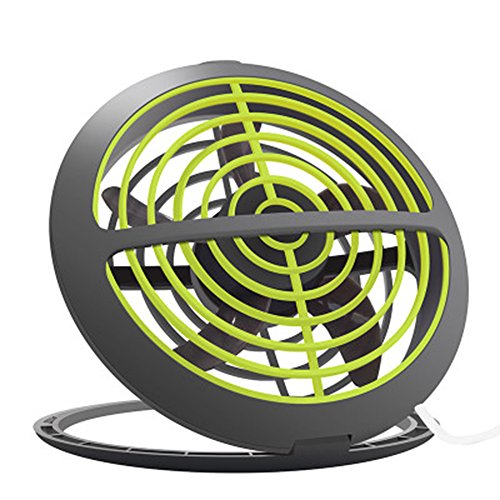 Asvert Mini USB Ventilator angetriebener Miniventilator beweglicher stummer Schreibtisch ruhiger kleiner Tabellen Ventilator für Tischplatten Tisch Spielraum, Grau und Grün