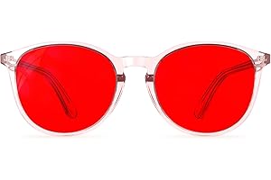 Bloomoak 99.9% Blue Light Blocking Glasses, Gaming Retro Round Glasses, Relieve Eye Fatigue and Improve Sleep, Suitable for Screens/Games/TVs