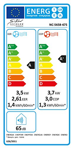 Sichler Haushaltsgeräte Mobile Monoblock-Klimaanlage mit Heizelement, 12.000 BTU/h, 3.520 Watt - 5