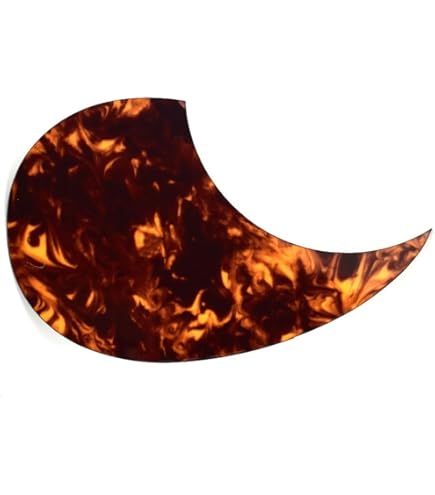 Vencetmat Acoustic Guitar Pickguard – Tortoise Flame Brown, 0.8mm, 3M Adhesive, Fits Martin 000/OM Models