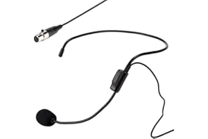 ASHATA Head-mounted Microphone, Mini XLR 3 Pins Headset Microphone MIC for Voice Amplifier Amp Loudspeaker, Fitness Instructor, Yoga, etc