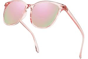 Myiaur Lunettes de soleil miroir pour femme, lunettes de soleil polarisées, protection UV, lunettes de soleil carrées classiques pour activités de plein air