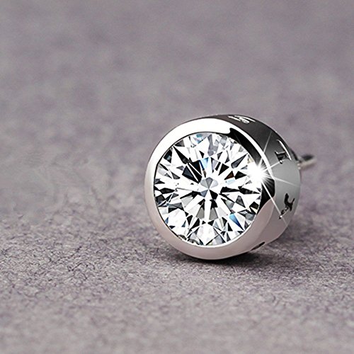 Nuevo Fashion ba  ado en plata cristal Stud Pendientes para Hombres y Mujeres Regalo