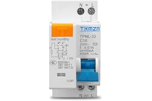 SKYJOY Salvavita Riarmo Automatico Interruttore differenziale 230V 1P+N con Protezione da dispersione di Corrente eccessiva e di cortocircuito RCBO MCB Differenziale Riarmo Automatico (Size : TPNL 16A)