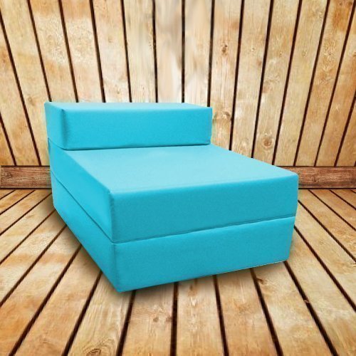 Shopisfy Children's Wipe Clean Single Fold Out Foam Chair Bed / Mattress - Turquoise
