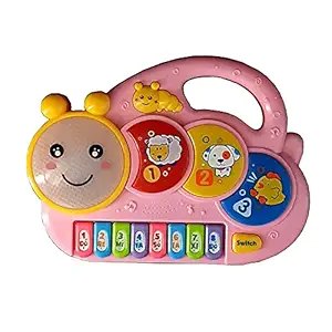 VGRASSP Happy Caterpillar Piano Musical Toys for Babies and Kids Green Small Piano for Kids Musical Piano Best Toy (Pink)