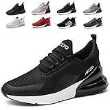  smarten Sportschuhe Herren Damen Laufschuhe Luftkissen Schuhe Turnschuhe Fitness Gym Leichtes Bequem Sommer Trekking Sneakers Blackwhite 42 EU