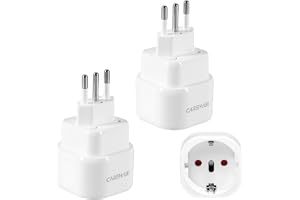 Pack 2 Resa Italien Adapter Plug, Resa Plug Typ L Socket, Tour IT-omvandlare, England Adapterbas för EU till Uruguay, Chile