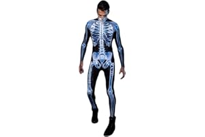 Shmily Girl Skeleton Costume Women Men Halloween Costumes Cosplay Jumpsuit Bodysuit