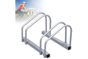 Randaco Soporte para bicicletas para 2 bicicletas, soporte de suelo para bicicleta, soporte trasero, ahorra espacio