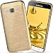 Produktbild moex Samsung Galaxy J3 (2016) | Hülle Silikon Gold Brushed Back-Cover TPU Schutzhülle Ultra-Slim Handyhülle für Samsung Galaxy J3 2016 Case Dünn Silikonhülle Rückseite Tasche