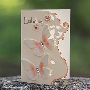 10 Einladungskarten Einladung Hochzeit Taufe Kommunion Text Handarbeit binnbonn