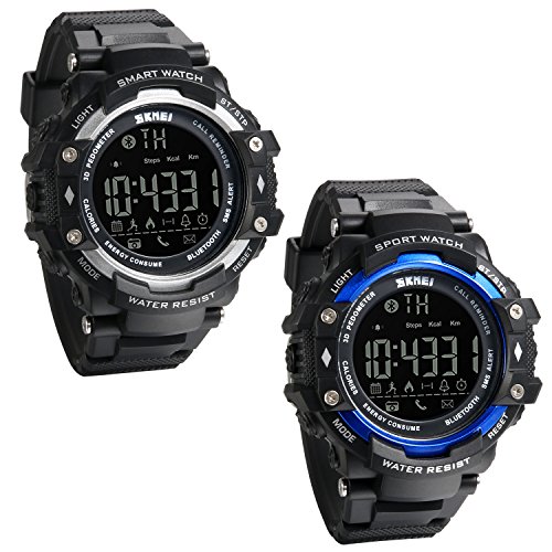 JewelryWe Outdoor 50M Wasserdicht Bluetooth Sportuhr Armbanduhr Smart Watch mit Android und iOS Smartphones