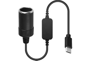 suuosl Adaptateur USB-C pour Allume-Cigare 12V Voiture, 60W - Prise USB-C vers Allume-Cigare pour Enregistreur Embarqué, Rétroviseur avec Streaming, Radar de Vitesse, Éclairage d'Ambiance, DVR GPS