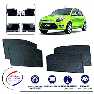 Auto Pearl Black Z Window Plug-in Half Sun Shades Car Curtain for Figo Type 1 (Set of 4)