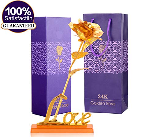 International Gift Gold Rose 25 Cm Gift Box And Carry (25 Cm, Gold)