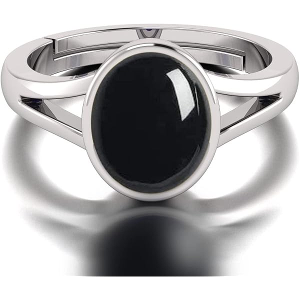 Anello Uomo Donna In Sulemani Hakik (Agata Nera) | Pietra Naturale 7 Ratti Con Certificato, Placcato Argento Regolabile