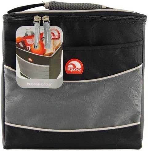 Igloo Soft Sided Insulated Cooler Lunch Bag Black and Gray Lunchbox NEW by Basmaker