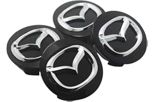 DFVBNH Auto Cache Moyeu pour Mazda CX-5 2017-2023, Cache Moyeux Capuchons Centre Roue Centre Jante Capuchons ABS Logo D'emblème Décoration de Pneus Accessoires 4 PCS,Black-56mm-B