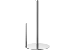 PICKPIFF Porta rotolo da cucina in argento in piedi, porta rotolo di carta da cucina per rotoli standard e grandi per tavolo da cucina e tavolo da pranzo, porta rotolo da cucina senza forare