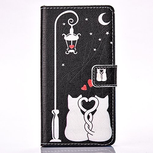 Alfort Cover Samsung Galaxy A3 2016, Custodia 3 pezzi Portafoglio Libro Protective Case Flip Copertina PU Pelle per Samsung A310 Con Chiusura Magnetica e Funzione di Supporto (amanti dei gatti)