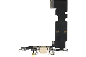 OnlyTech - Conector de Carga de Repuesto Compatible con iPhone 8 Plus + - Dock de Repuesto con Cable Flex, Micrófono y Antena. Color Oro