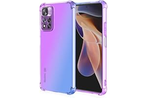 HONLEN Funda para Redmi Note 11 Pro+ 5G / Redmi Note11 ProPlus Carcasa, (6.67" Inches) Gradiente Transparente TPU Silicona Case, Protección de Esquina Mejorada Cover Azul púrpura